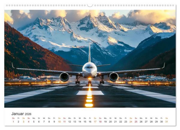 Produktbild: Flugzeuge - Stahlriesen am Himmel (Wandkalender 2026 DIN A2 quer), CALVENDO Monatskalender
