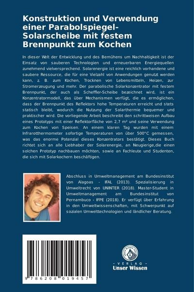 Produktbild: Konstruktion und Verwendung einer Parabolspiegel-Solarscheibe mit festem Brennpunkt zum Kochen