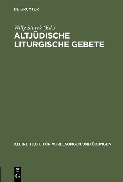 Produktbild: Altj&uuml;dische liturgische Gebete
