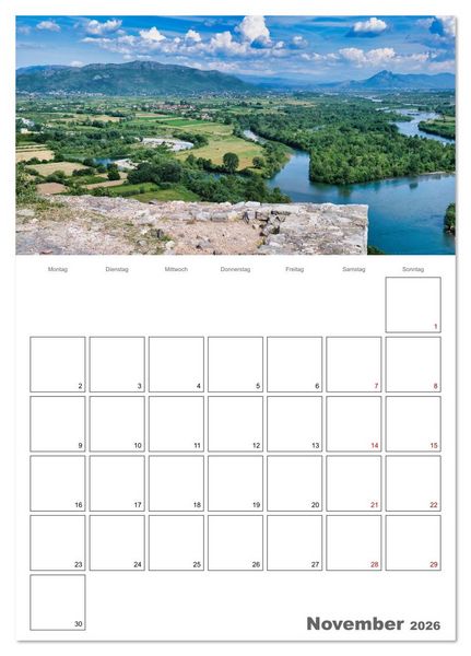 Produktbild: Faszinierendes Albanien (Tischkalender 2026 DIN A5 hoch), CALVENDO Monatskalender