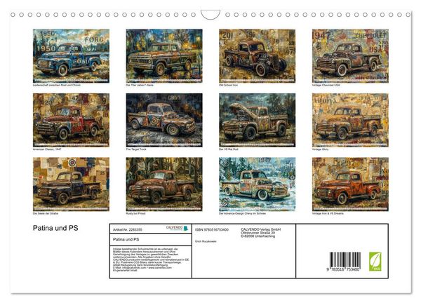 Produktbild: Patina und PS (Wandkalender 2027 DIN A3 quer), CALVENDO Monatskalender
