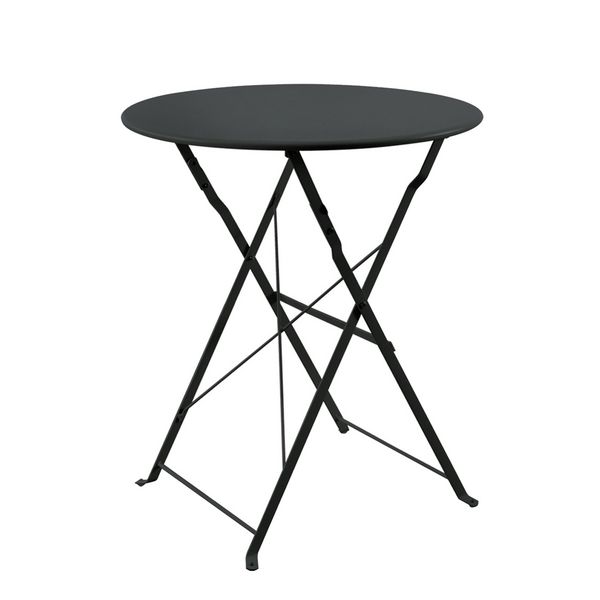 Produktbild: HTI-Living Gartentisch Basil Metall rund klappbar Schwarz