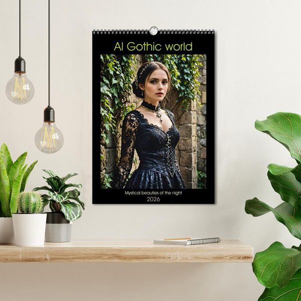 Produktbild: AI Gothic world - Mystical beauties of the night (Wall Calendar 2026 DIN A3 portrait), CALVENDO 12 Month Wall Calendar