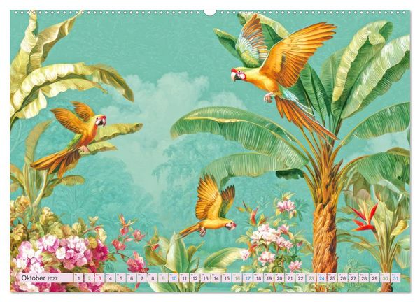 Produktbild: Exotische Pflanzenwelt - Illustrationen (Wandkalender 2027 DIN A2 quer), CALVENDO Monatskalender