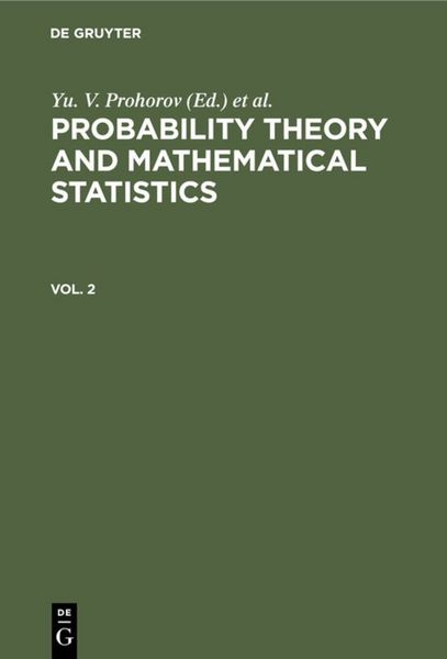 Produktbild: Probability Theory and Mathematical Statistics. Vol. 2