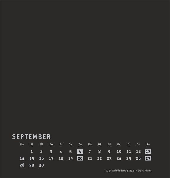 Produktbild: Premium-Bastelkalender schwarz mittel 2026