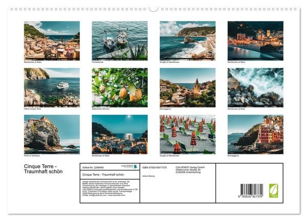Produktbild: Cinque Terre - Traumhaft sch&ouml;n (hochwertiger Premium Wandkalender 2027 DIN A2 quer), Kunstdruck in Hochglanz