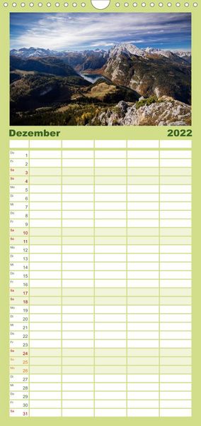 Produktbild: Familienplaner Meine Sicht der Alpen (Wandkalender 2022 , 21 cm x 45 cm, hoch)