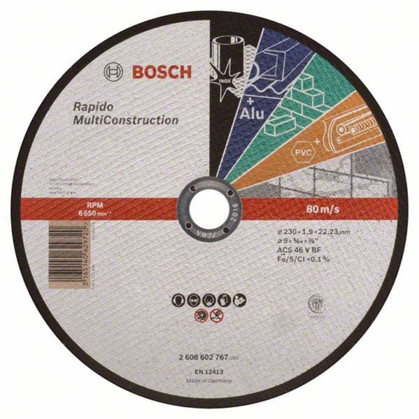 Bosch Accessories 2608602767 2608602767 Trennscheibe gerade 230mm 1 St. Stahl