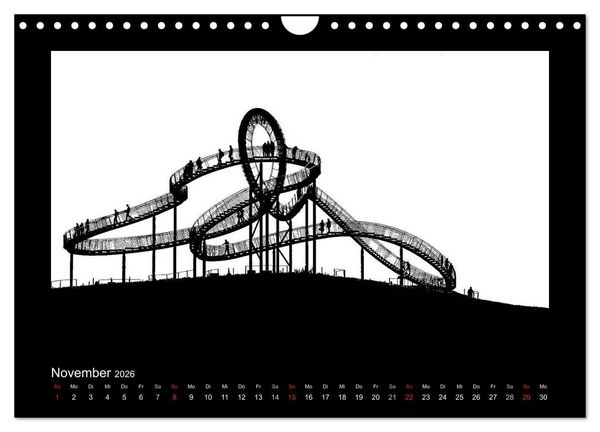 Produktbild: Ruhrpott und Niederrhein in Schwarzwei&szlig; (Wandkalender 2026 DIN A4 quer), CALVENDO Monatskalender