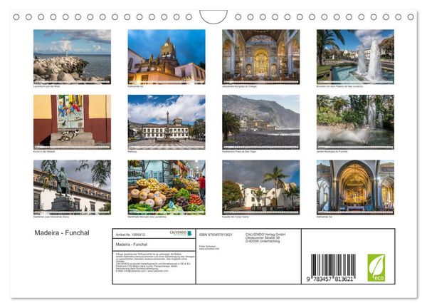 Produktbild: Madeira - Funchal (Wandkalender 2026 DIN A4 quer), CALVENDO Monatskalender