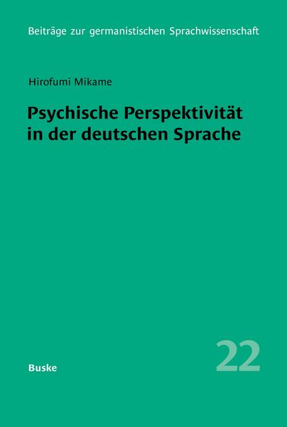 Produktbild: Psychische Perspektivit&auml;t in der deutschen Sprache