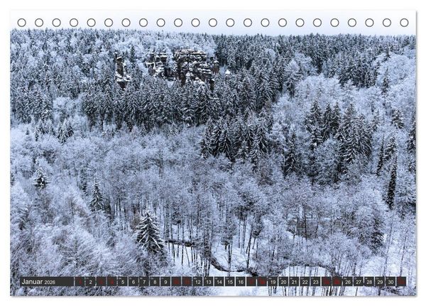 Produktbild: Die S&auml;chsische Schweiz / Faszination Sandsteingebirge (Tischkalender 2026 DIN A5 quer), CALVENDO Monatskalender