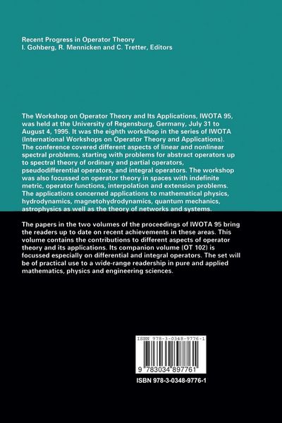 Produktbild: Recent Progress in Operator Theory