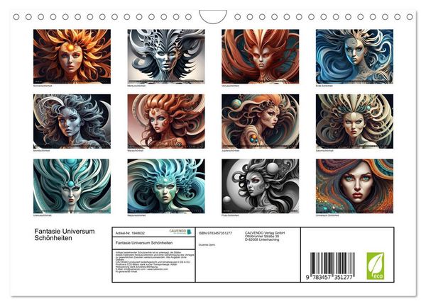 Produktbild: Fantasie Universum Sch&ouml;nheiten (Wandkalender 2026 DIN A4 quer), CALVENDO Monatskalender
