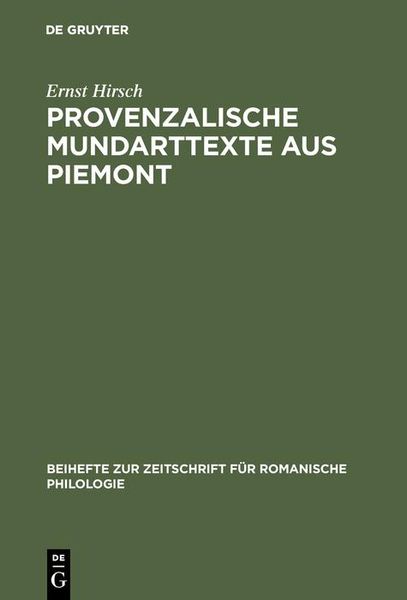 Produktbild: Provenzalische Mundarttexte aus Piemont