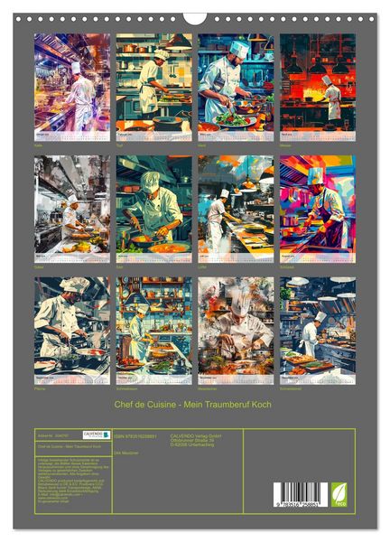 Produktbild: Chef de Cuisine - Mein Traumberuf Koch (Wandkalender 2026 DIN A3 hoch), CALVENDO Monatskalender