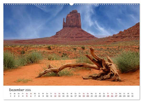 Produktbild: Monument Valley - Faszinierende Westernkulisse in den USA (hochwertiger Premium Wandkalender 2026 DIN A2 quer), Kunstdruck in Hochglanz