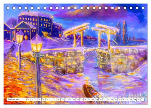 Produktbild: Van Gogh - neu interpretiert (Tischkalender 2026 DIN A5 quer), CALVENDO Monatskalender