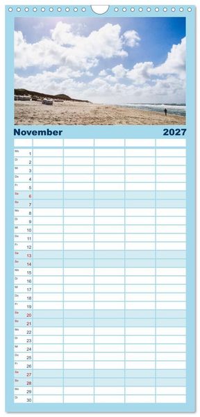 Produktbild: Familienplaner 2027 - Meer-Landschaft - 12 Monate Schleswig Holstein mit 5 Spalten (Wandkalender, 21 x 45 cm) CALVENDO