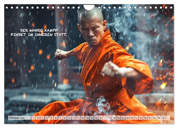 Produktbild: Shaolin M&ouml;nche - Weisheit und Disziplin (Wandkalender 2026 DIN A4 quer), CALVENDO Monatskalender