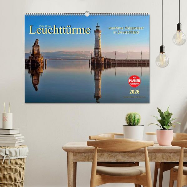 Produktbild: Leuchtt&uuml;rme - maritime Wegweiser in Deutschland (Wandkalender 2026 DIN A2 quer), CALVENDO Monatskalender