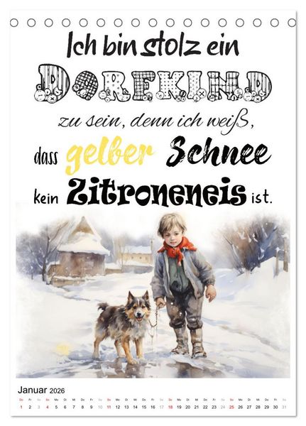 Produktbild: Dorfkinder und stolz darauf (Tischkalender 2026 DIN A5 hoch), CALVENDO Monatskalender