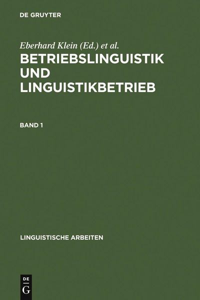 Produktbild: Betriebslinguistik und Linguistikbetrieb