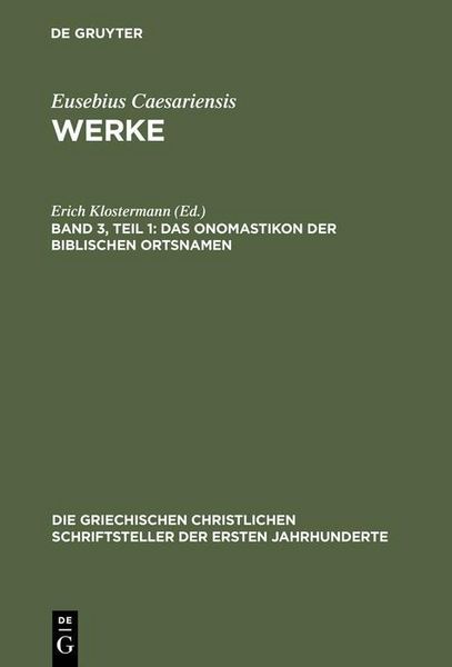 Produktbild: Das Onomastikon der biblischen Ortsnamen