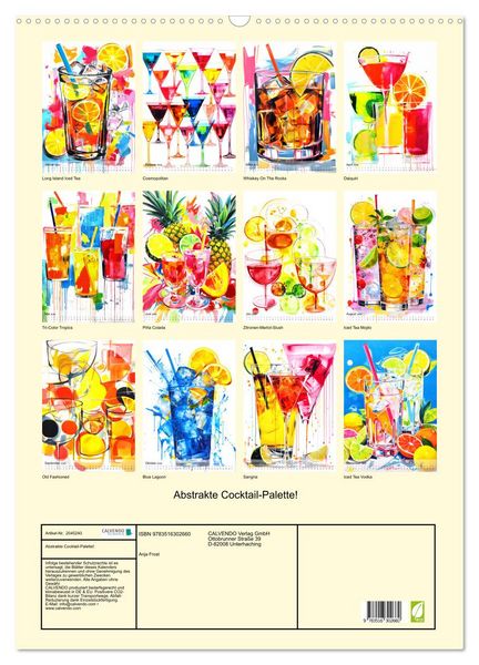 Produktbild: Abstrakte Cocktail-Palette! (Wandkalender 2026 DIN A2 hoch), CALVENDO Monatskalender