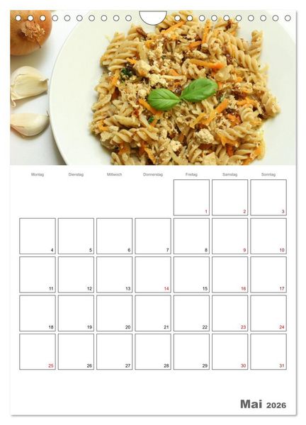 Produktbild: Pasta mit Gem&uuml;se (Wandkalender 2026 DIN A4 hoch), CALVENDO Monatskalender