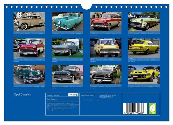 Produktbild: Opel Classics (Wandkalender 2026 DIN A4 quer), CALVENDO Monatskalender