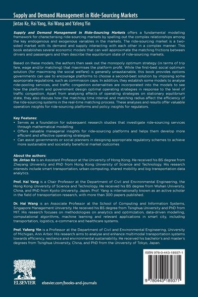 Produktbild: Supply and Demand Management in Ride-Sourcing Markets