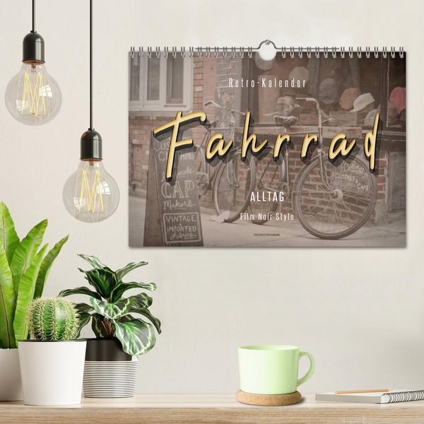 Produktbild: Fahrrad Alltag - Film Noir Style (Wandkalender 2026 DIN A4 quer), CALVENDO Monatskalender
