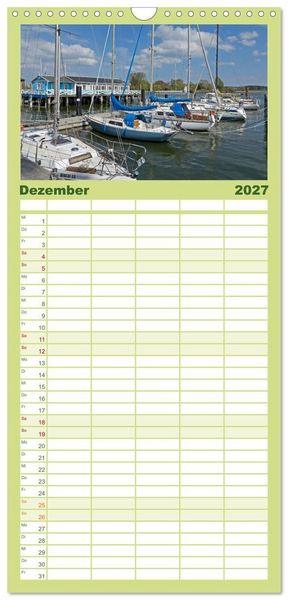 Produktbild: Familienplaner 2027 - Die Schlei - Segelrevier und Naturpark mit 5 Spalten (Wandkalender, 21 x 45 cm) CALVENDO