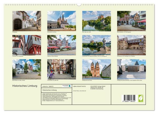 Produktbild: Historisches Limburg (hochwertiger Premium Wandkalender 2026 DIN A2 quer), Kunstdruck in Hochglanz