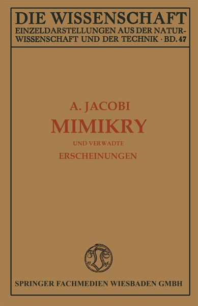 Produktbild: Mimikry und Verwandte Erscheinungen