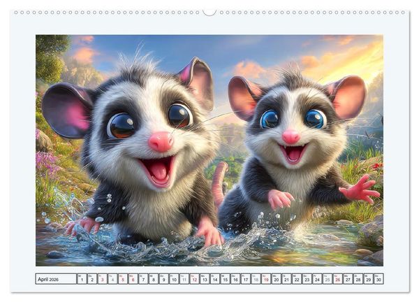 Produktbild: Oh, Possums! Cartoon-Abenteuer mit lustigen Beutelratten (hochwertiger Premium Wandkalender 2026 DIN A2 quer), Kunstdruck in Hochglanz