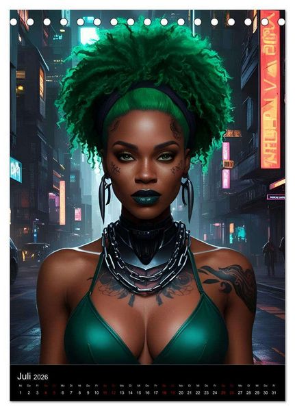 Produktbild: Die Hexen von Cyberpunk City (Tischkalender 2026 DIN A5 hoch), CALVENDO Monatskalender