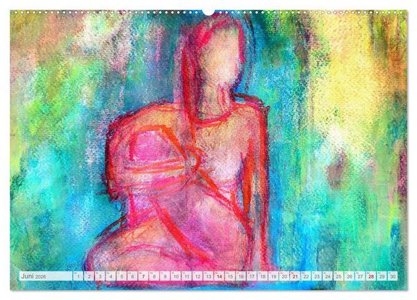 Produktbild: Yin Yoga Art - K&uuml;nstlerische Darstellung von Yin Yoga Asanas (hochwertiger Premium Wandkalender 2026 DIN A2 quer), Kunstdruck in Hochglanz