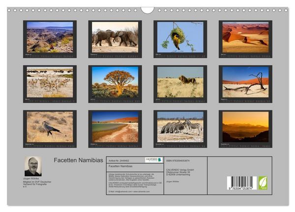 Produktbild: Facetten Namibias (Wandkalender 2027 DIN A3 quer), CALVENDO Monatskalender