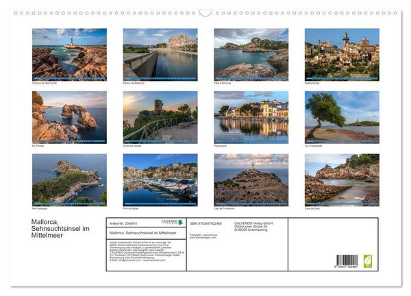 Produktbild: Mallorca, Sehnsuchtsinsel im Mittelmeer (Wandkalender 2026 DIN A2 quer), CALVENDO Monatskalender