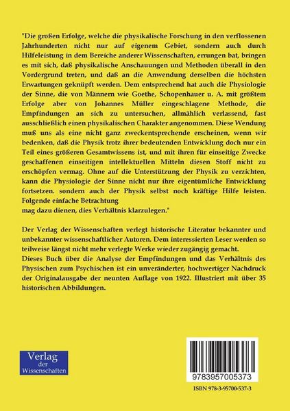 Produktbild: Die Analyse der Empfindungen