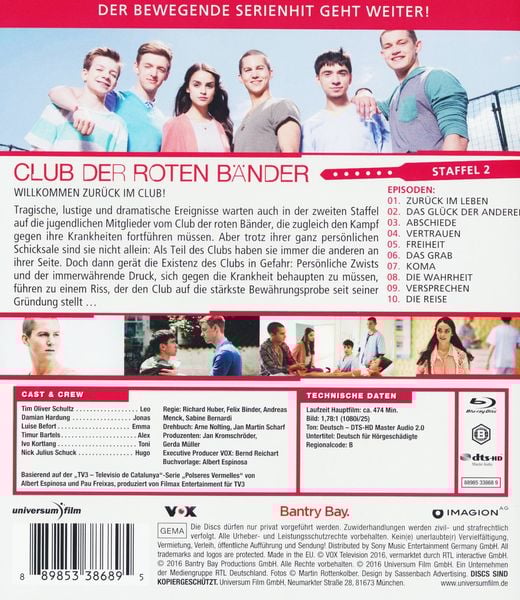 Produktbild: Club der roten Bänder - Staffel 2 [2 BRs]