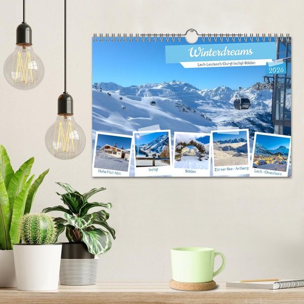 Produktbild: Winterdreams - Lech, Leutasch, Gurgl, Ischgl, S&ouml;lden (Wandkalender 2026 DIN A4 quer), CALVENDO Monatskalender