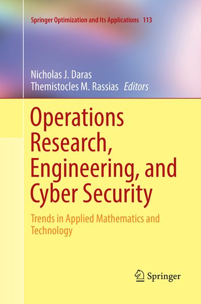 Produktbild: Operations Research, Engineering, and Cyber Security