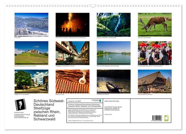 Produktbild: Sch&ouml;nes S&uuml;dwest-Deutschland Streifz&uuml;ge zwischen Rhein, Rebland und Schwarzwald (Wandkalender 2026 DIN A2 quer), CALVENDO Monatskalender