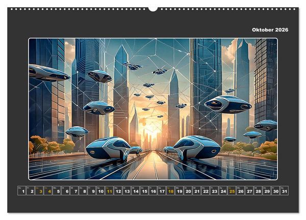 Produktbild: Zukunftsvision Megacity (Wandkalender 2026 DIN A2 quer), CALVENDO Monatskalender