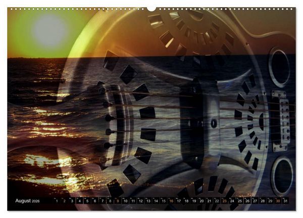 Produktbild: Mystische Gitarren (Wandkalender 2026 DIN A2 quer), CALVENDO Monatskalender