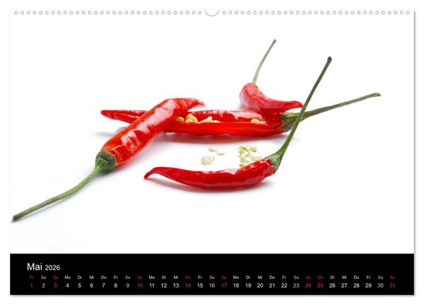 Produktbild: Hot Chili K&uuml;chen Kalender (hochwertiger Premium Wandkalender 2026 DIN A2 quer), Kunstdruck in Hochglanz